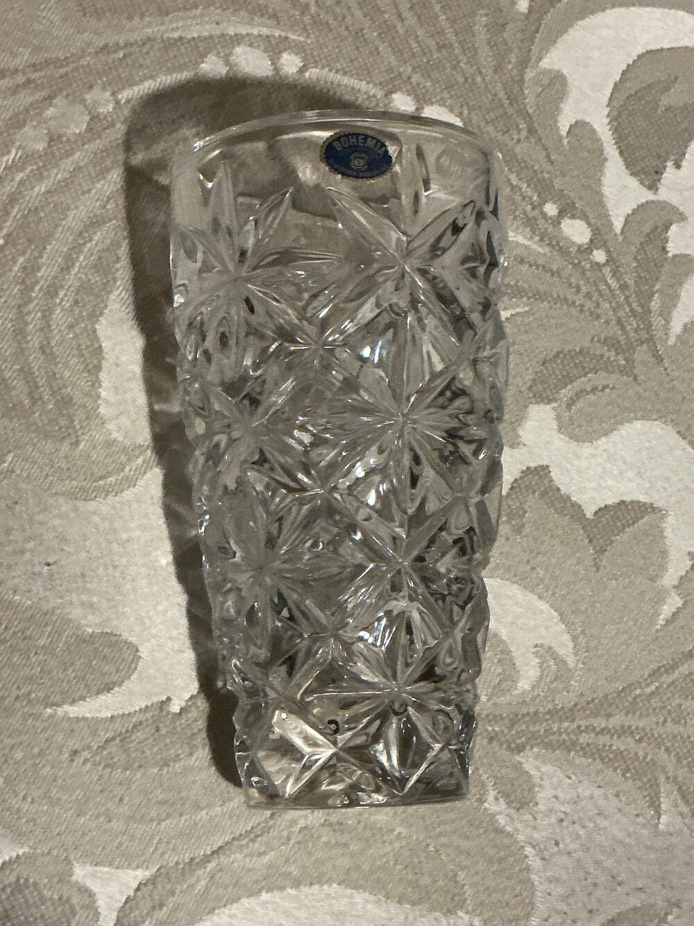 Bohemia crystal vase 7 inches tall